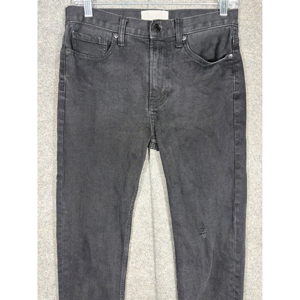 Everlane Womens Skinny Jeans Washed Black Stretch Denim Size 28R Distressed